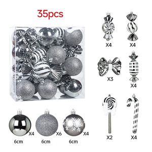 ลูกบอลพลาสติกกันแตกทำมือขายส่ง 35 ชิ้น สำหรับตกแต่งต้นคริสต์มาส - Product Image 6