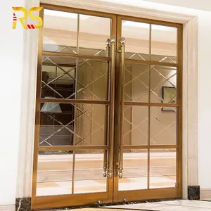 פושאן מודרני דקורטיבי יוקרה גדול דלת עיצוב כניסה הראשית דלת זכוכית קדמי כניסת דלת עבור מלון