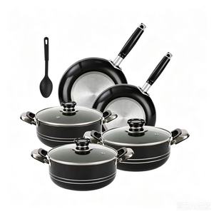Juego de Ollas y Sartenes de Aluminio de Alta Calidad con Revestimiento Antiadherente, Tapas de Vidrio, Asas de Baquelita, 8 Piezas - Product Image 5
