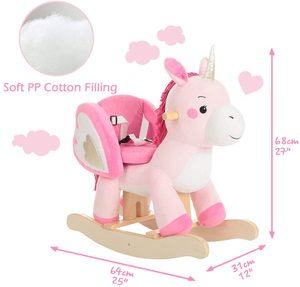 2022 Tùy Chỉnh Động Vật Unicorn Rocking Ngựa Sang Trọng Mềm Cưỡi Trên Ngựa Paseo De Juguete Trẻ Em Bằng Gỗ Bé Rocking Ngựa - Product Image 1