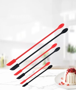 Mini Silicone Spatula Heat Resistant Long Handle Dual-Ended Scraper with Spoon Jam Spatulas Kitchen Gadget Kitchen Accessories - Product Image 1