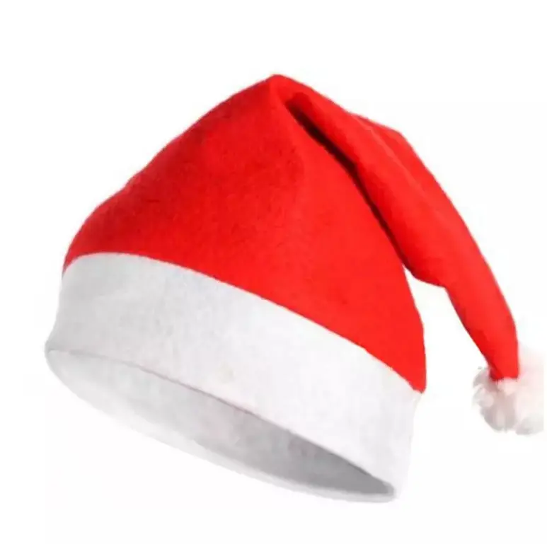 Sombrero de Navidad de felpa para niños y adultos, gorra clásica de Papá Noel, regalo de Navidad, L022