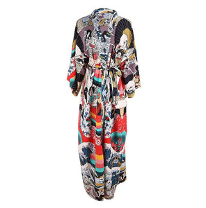 Kimono Couverture de plage Floral Civer Luxe Été Femmes Long Cardigan ouvert Caftan Kimono Robe de plage pour Bikini Ensemble - Product Image 5
