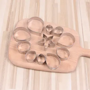 11Pcs Edelstahl Rose Blütenblatt Kelch Cutter Cookie Schneid Mold Fondant Kuchen Dekorieren Werkzeuge