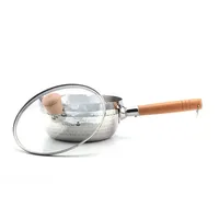 Multifunktionaler Amerikanischer Edelstahl 304 Nudelkochtopf Dampfgarer Milchtopf Schneepfanne Induktionsherd Glasdeckel Holzgriff