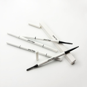 Lápiz de cejas delgado con etiqueta privada blanca, lápiz de cejas vegano impermeable con logotipo personalizado, lápiz de cejas personalizado con pincel - Product Image 2