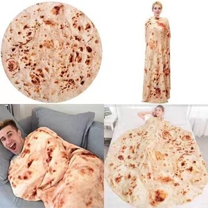 Manta de Tortilla Personalizada con Varios Diseños, Manta Mexicana de Franela Suave de Doble Cara con Estampado de Pizza - Product Image 4