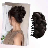 Perruque queue de cheval en fibre synthétique résistante à la chaleur pour femmes - Comprend des styles à clipser pour chignons et tresses