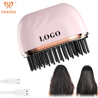 Peigne lisseur sans fil portable PAKISS - Chauffe rapidement, 3 réglages de température, outil de coiffage miniature pour les voyages