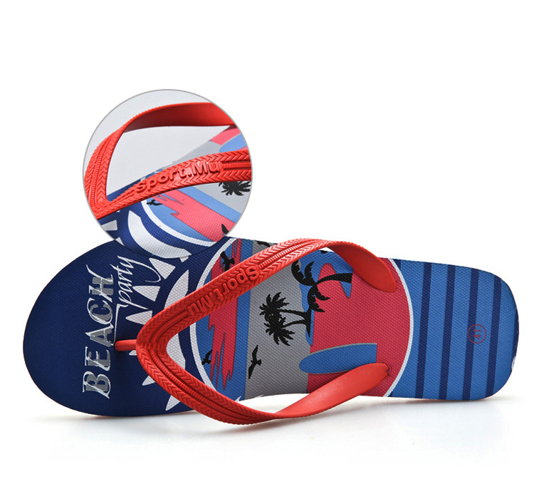 Custom PE EVA Flip Flops Man High Quality Printing Flipflops Slippers Outdoor Beach Shoes