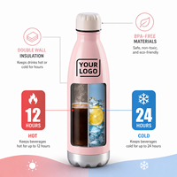 Bouteille d'eau isotherme personnalisée en acier inoxydable 500 ml à double paroi pour la randonnée et la salle de sport