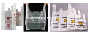 BG470 * 2 Polythene t-shirt Bag Cutting Making Machine Machine Pour bustine plastica Poly Ldpe Nylon Bag linea di produzione