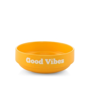 Tasse en céramique jaune 13 cm avec inscription Good Vibes - Product Image 1