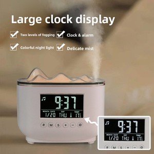 Snow Mountain 0.5L Aroma Humidifier <b>Diffuser</b> Essential <b>Oil</b> Small Household Colorful Digital Clock Plug-In Hotel Desktop 36dB - Product Image 1
