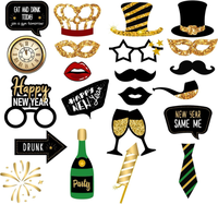 Kit de Fournitures pour Fête du Nouvel An 2027 : Chapeau de Fête, Bandeau, Pistolet à Confettis, Pistolet à Bruit, Ballon Gonflable, Cadre Photo et Accessoires Photo