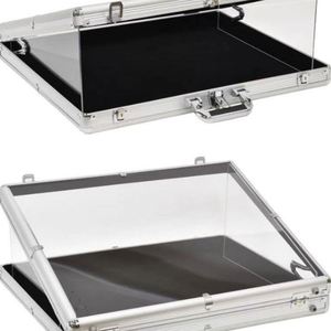 Estuche de Almacenamiento Portátil de Aluminio Transparente Moderno Personalizado para Tarjetas Graduadas TCG con Asa y Estante Flotante Antioxidante - Product Image 5