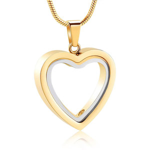 Collier pendentif urne en forme de cœur commémoratif en acier inoxydable 316L plaqué or 14k 18k PVD, bijoux funéraires pour cendres - Product Image 5