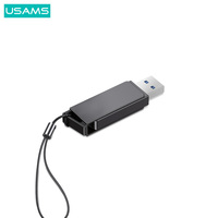 USAMS pendrive USB 3.0 PC, Flash Drive kecepatan tinggi 16GB 32GB 64GB 128GB 256GB berputar logam