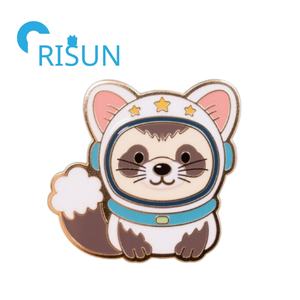 Épingles en métal émaillé hermine vison animaux épingles en métal loutre <span class=keywords><strong>belette</strong></span> émail épinglette broche personnalisé masqué animal furet émail épingle insigne - Product Image 2
