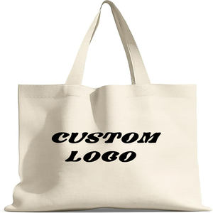 Bolsas de algodón de compras reutilizables con logotipo impreso personalizado, tela tejida de lona en blanco Lisa personalizada promocional - Product Image 6