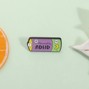 ADHS-Bewusstseins-Batterie-Emaille-Pins Kreatives Batterie-Design Anstecknadel Rucksack-Abzeichen Großhandel - Product Image 2