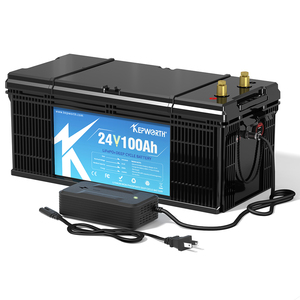 Kepworth <b>24V</b> 100Ah Rechargeable Lithium <b>Battery</b> with BMS 25.6V 100Ah Solar Storage <b>Battery</b>+Charger - Product Image 1
