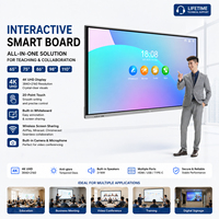 Solución Todo en Uno, Pantalla Plana Interactiva LCD 4K, Panel Táctil de 20/40 Puntos, Pizarra Inteligente con Doble Sistema Operativo y Marco Metálico para Empresas