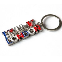 Porte-clés mousqueton en métal, souvenir touristique de Londres, Angleterre, en forme de cabine téléphonique, avec impression UV, design tendance, étanche et léger