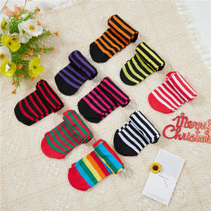 Medias de Halloween para Niños con Rayas <span class=keywords><strong>Naranjas</strong></span> y Negras, Disfraz de Cosplay, Medias de Navidad con Rayas Rojas y Verdes para Niñas Bebés - Product Image 5