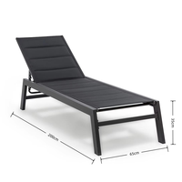 Chaise longue réglable en aluminium pour piscine, chaise longue de piscine en Textilene, chaises longues de patio résistantes aux intempéries pour la cour et la terrasse