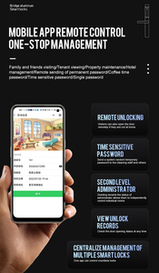 กลอนประตูดิจิตอลไบโอเมตริกซ์แบบสแกนลายนิ้วมือ Glomarket สำหรับประตูบานเลื่อนอะลูมิเนียมแบบแคบ ประตูไม้  ควบคุมผ่านแอป Tuya - Product Image 5