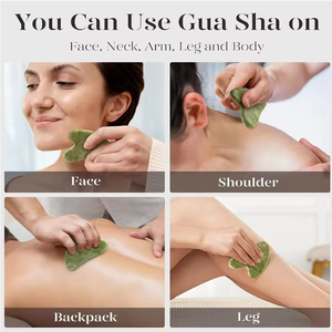 Màu Xanh Lá Cây Ngọc Gua SHA Đá Tự Nhiên Mịn Lạnh Thư Giãn Cơ Bắp Guasha Tất Cả Cho Ban Massage Scraper Công Cụ Cơ Thể Guasha Thiết Lập - Product Image 3