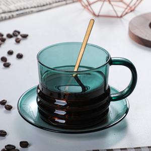 Nouvelle <span class=keywords><strong>tasse</strong></span> à café en verre teinté épaissi tasses à <span class=keywords><strong>expresso</strong></span> en verre borosilicaté avec soucoupe pour café - Product Image 5
