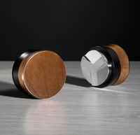 Distributeur de café à 3 lames avec couvercle en bois massif, niveleur de poudre d'espresso par gravité, outil de barista 51mm 53mm 58mm