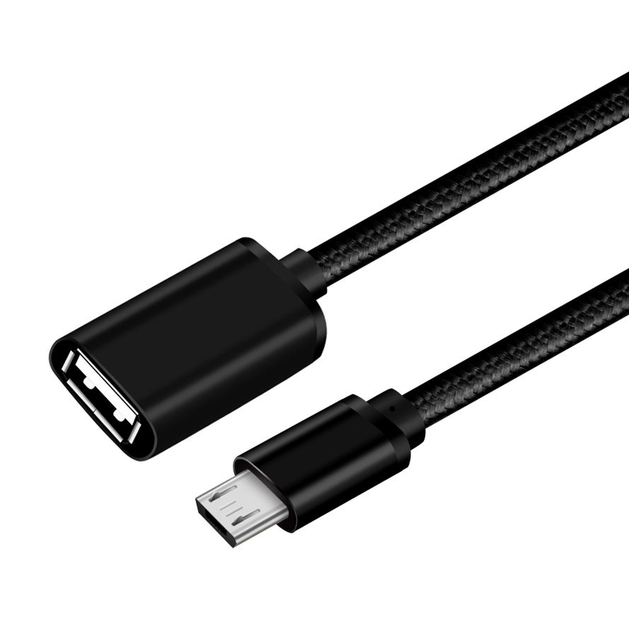 OEM LOGO ODM Length on the Go Adapter Micro USB to USB OTG Cable for Phone Remote Controller Android Tablets Black