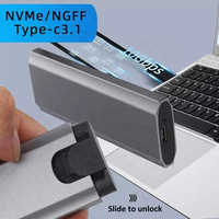 Casing Ssd protokol ganda Mini Nvme M.2 Nvme Ssd casing Usb 3.1 Tipe C Enclosure Ssd Ngff
