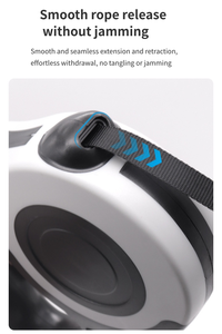 Laisse de <span class=keywords><strong>chien</strong></span> rétractable en alliage et polyester - Durable 3M/5M Réglable Rayée Charmante Laisse de dressage mains libres - Product Image 5