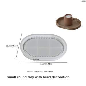 แม่พิมพ์ซิลิโคนแผ่นยิปซั่มอโรม่าถาดลูกปัดทรงรีแบบทำมือแม่พิมพ์เรซินสำหรับตกแต่ง - Product Image 6