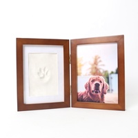 Cadre photo moderne et tendance en bois massif pour empreintes de pattes de chien, tampon encreur DIY pour mains et pieds, étanche et personnalisable, pour l'exportation