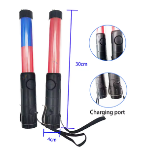 Bastón de Tráfico Multifunción de 30 cm con Luz Intermitente Roja y Azul, Bombilla LED, Bastón LED para Tráfico - Product Image 4