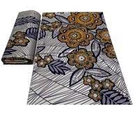 Penjualan Terbaik Lilin Emas Kain Cetak Lilin Afrika Desain Afrika Capulana Ankara Pagne Batik Nigeria Kain Lilin Tissu Africian