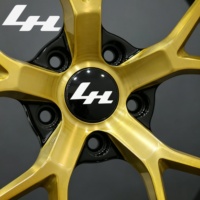 Juego de 2 Llantas de Aleación Forjadas de 17-24 Pulgadas, Color Dorado con Rayos y Borde Negro Brillante, Personalizadas con Remaches, PCD 5x112/5x120, Compatibles con BMW, Audi, Mercedes