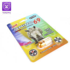 Píldoras de mejora de rinoceronte azul impresas personalizadas Cápsulas de blíster 3D Píldora lenticular Tarjetas sexuales Embalaje para hombre - Product Image 5