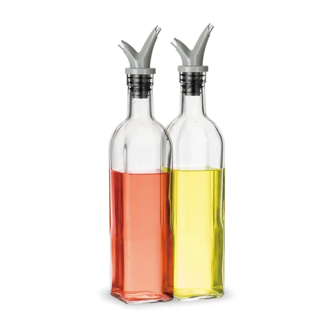 SINO GLAS Quadratische Form Glas Dual Edelstahl Auslauf olivenöl und essig menage set in 500ml für küche