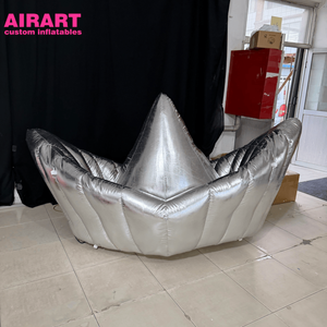 Modèle de <span class=keywords><strong>bateau</strong></span> en PVC argenté pour accessoires d'événements, <span class=keywords><strong>bateau</strong></span> gonflable pour idées de fêtes de carnaval - Product Image 3