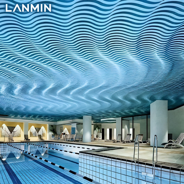 Custom Wave-Form Aluminum Square Tube Ceiling Grid Aluminum Grille Suspended Ceiling Decoration Panel