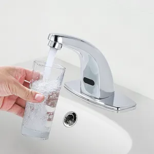 Otomatik sensör fotoselli banyo lavabo musluğu Vanity musluk havzası eller serbest banyo su musluğu