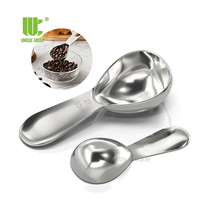 Logo personnalisé, cuillère à espresso et cuillère doseuse classique en acier inoxydable 304, manche court, 15 ml/1T et 30 ml/2T, pour poudre de thé, cadeaux d'affaires