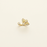 Bague abeille en or jaune 18 carats avec diamant hexagonal de 1,06 ct cultivé en laboratoire