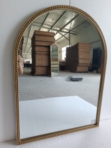 Traditional Arch Gold Wall <strong>Mirror</strong> Decor Vintage Iron Beads Frame Wall <strong>Mirror</strong> Hanging &amp; <strong>Freestanding</strong> <strong>Large</strong> <strong>Mirror</strong> for Home Decor - Product Image 4